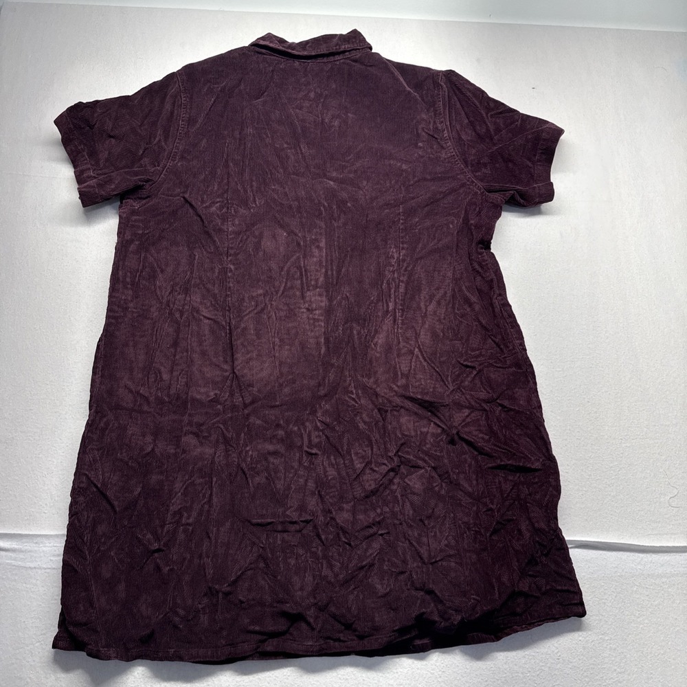 Venezia Jeans Clothing Co Womens Burgundy Corduroy Shirt Dress Sz 20 - Picture 7 of 7